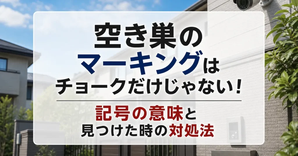空き巣のマーキングはチョークだけじゃない！記号の意味と見つけた時の対処法