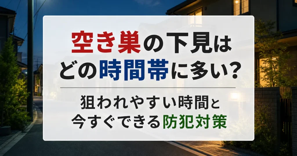 空き巣の下見はどの時間帯に多い？狙われやすい時間と今すぐできる防犯対策