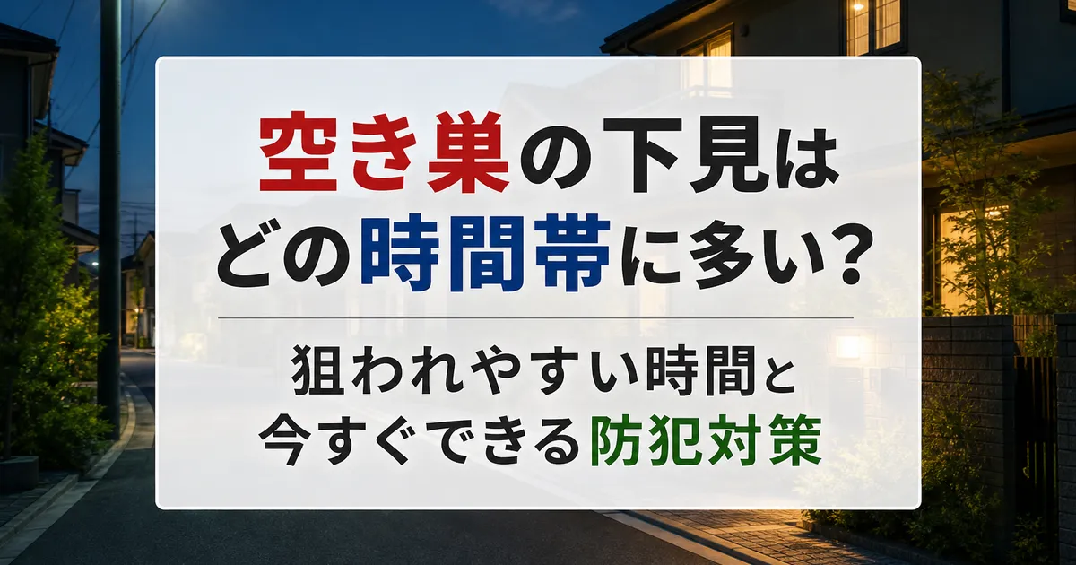 空き巣の下見はどの時間帯に多い?狙われやすい時間と今すぐできる防犯対策