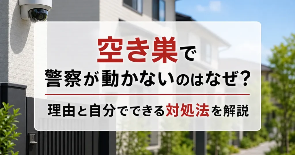 空き巣で警察が動かないのはなぜ？理由と自分でできる対処法を解説