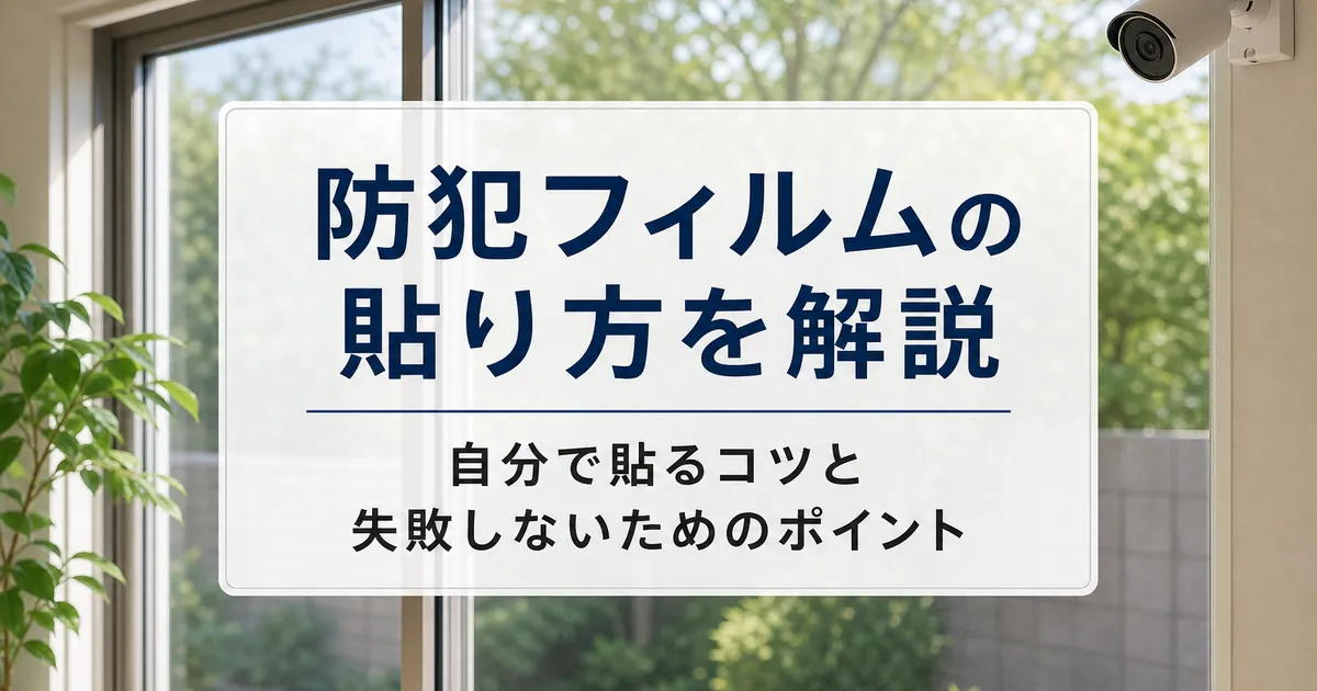 防犯フィルムの貼り方を解説｜自分で貼るコツと失敗しないためのポイント