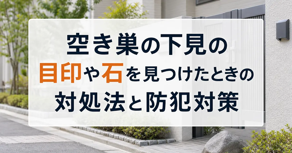 空き巣の下見の目印や石を見つけたときの対処法と防犯対策