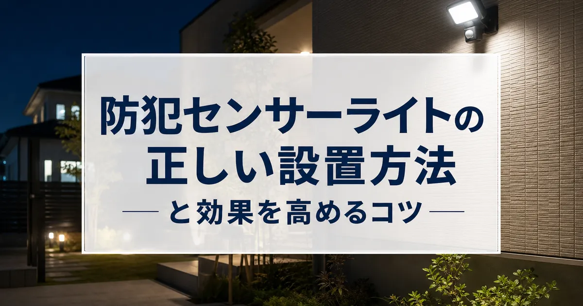 防犯センサーライトの正しい設置方法と効果を高めるコツ