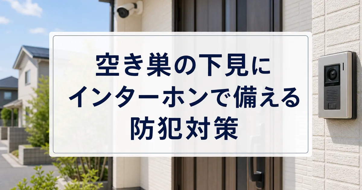 空き巣の下見にインターホンで備える防犯対策