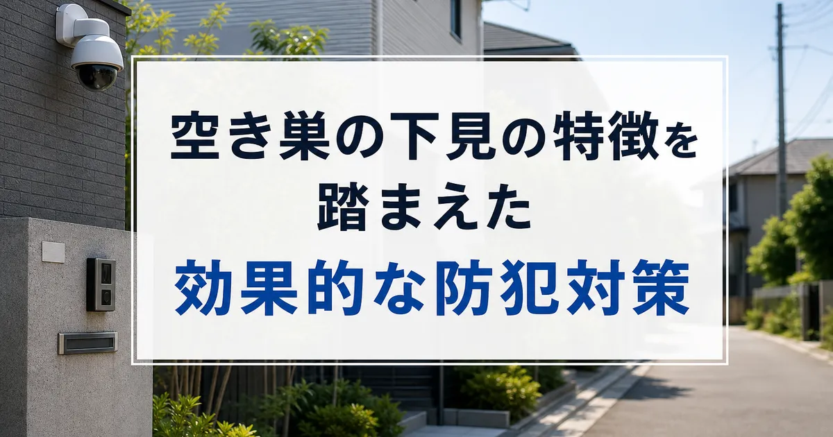 空き巣の下見の特徴を踏まえた効果的な防犯対策
