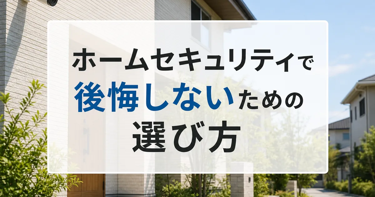 ホームセキュリティで後悔しないための選び方