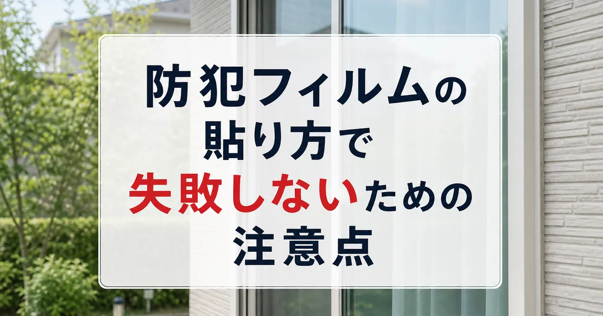 防犯フィルムの貼り方で失敗しないための注意点