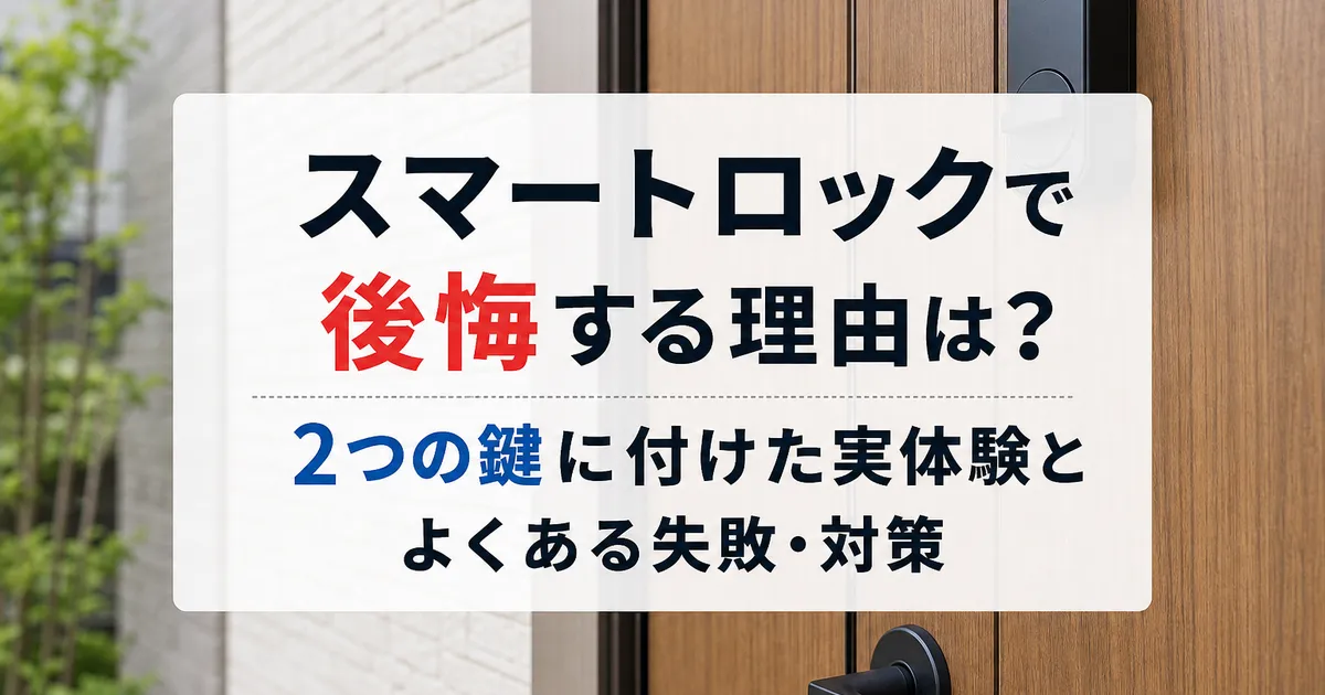 スマートロックで後悔する理由は？2つの鍵に付けた実体験とよくある失敗・対策