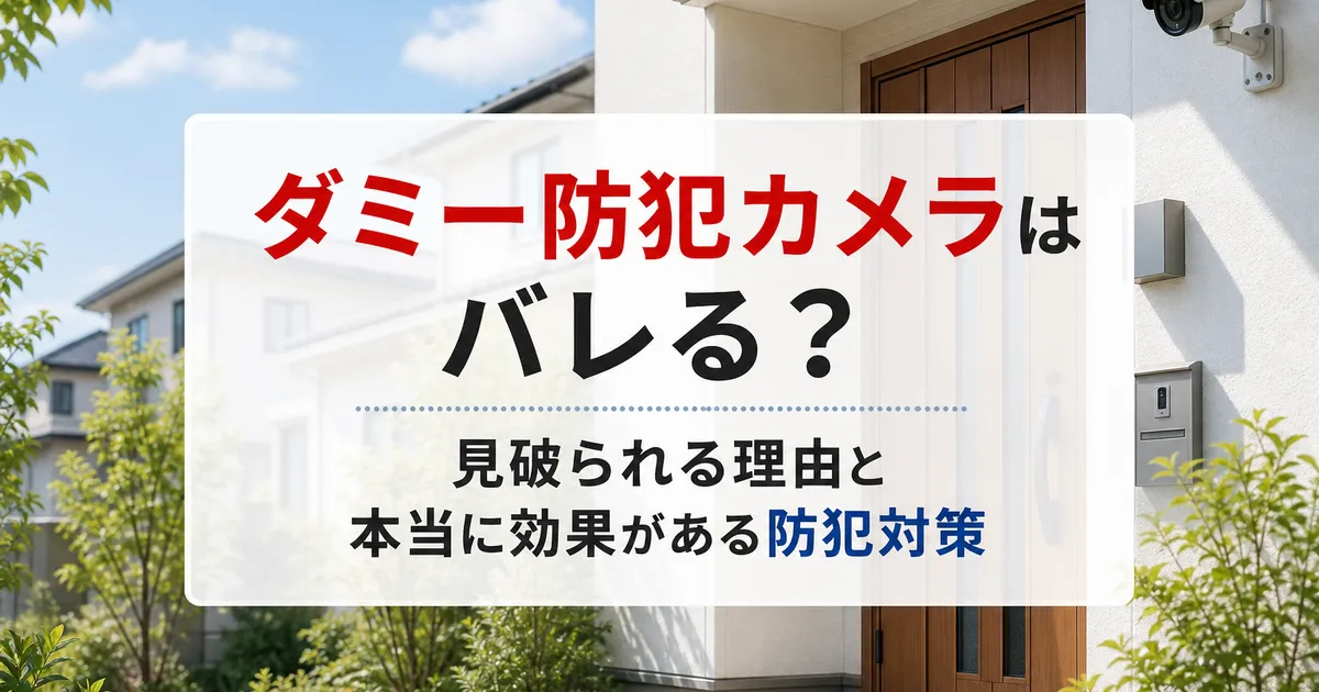 ダミー防犯カメラはバレる?見破られる理由と本当に効果がある防犯対策
