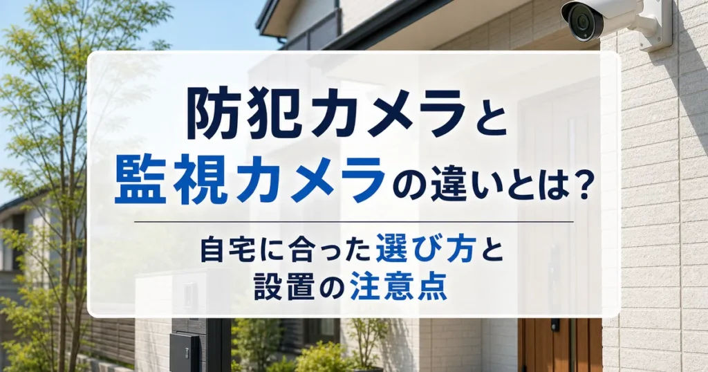防犯カメラと監視カメラの違いとは？自宅に合った選び方と設置の注意点
