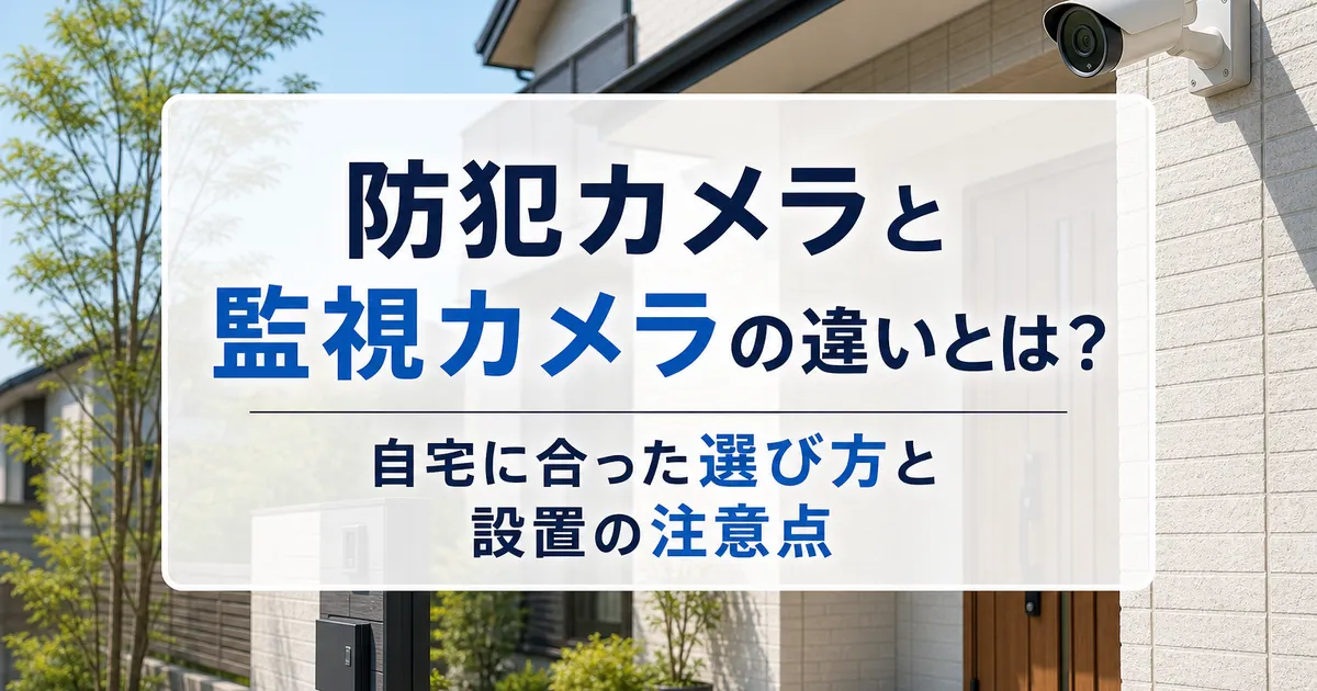 防犯カメラと監視カメラの違いとは?自宅に合った選び方と設置の注意点