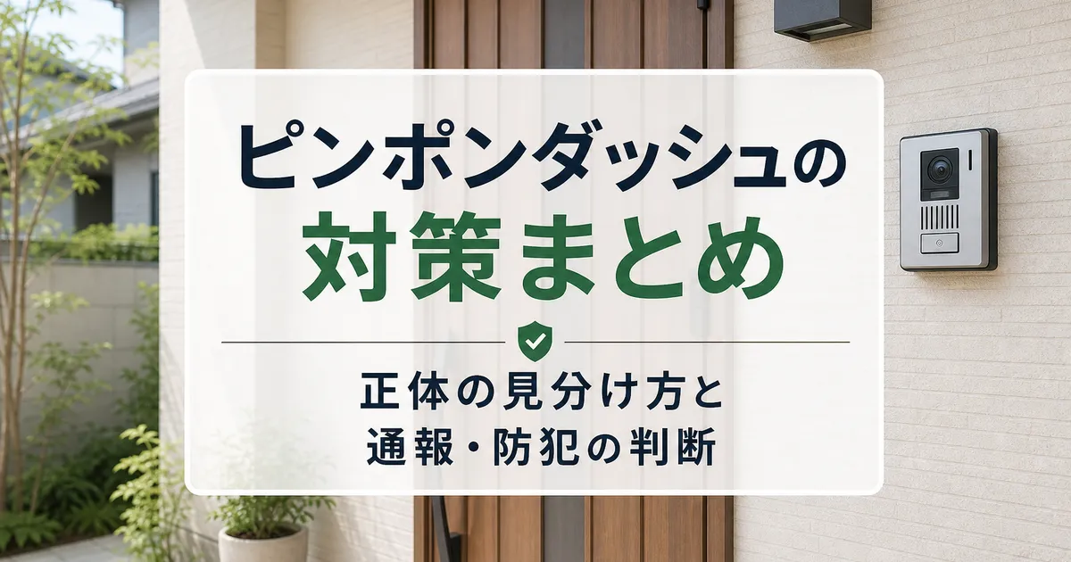 ピンポンダッシュの対策まとめ｜正体の見分け方と通報・防犯の判断