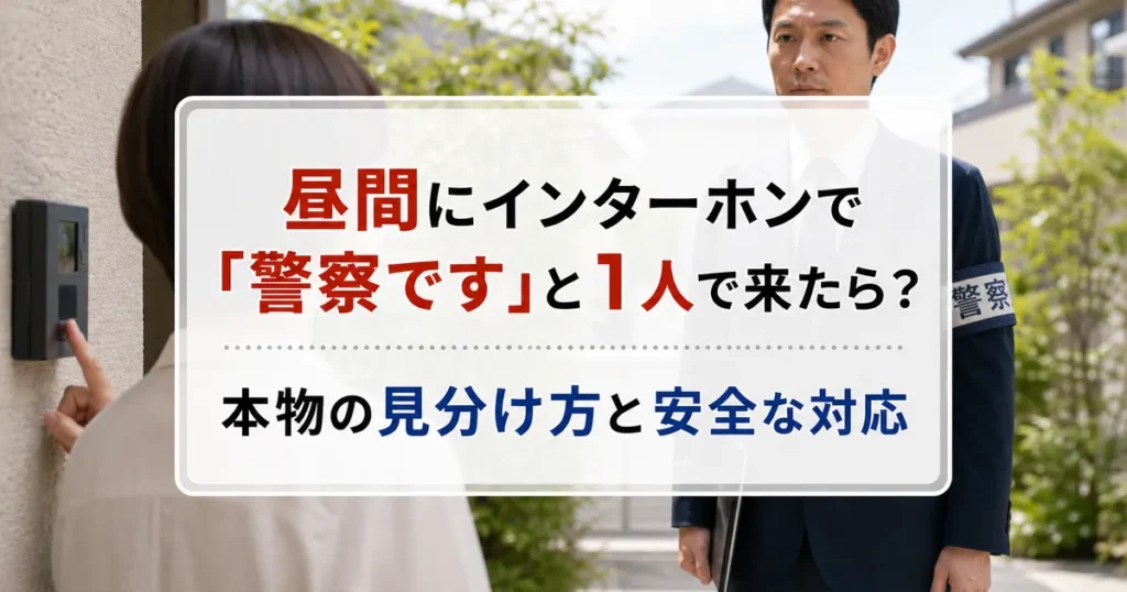 昼間にインターホンで「警察です」と1人で来たら？本物の見分け方と安全な対応