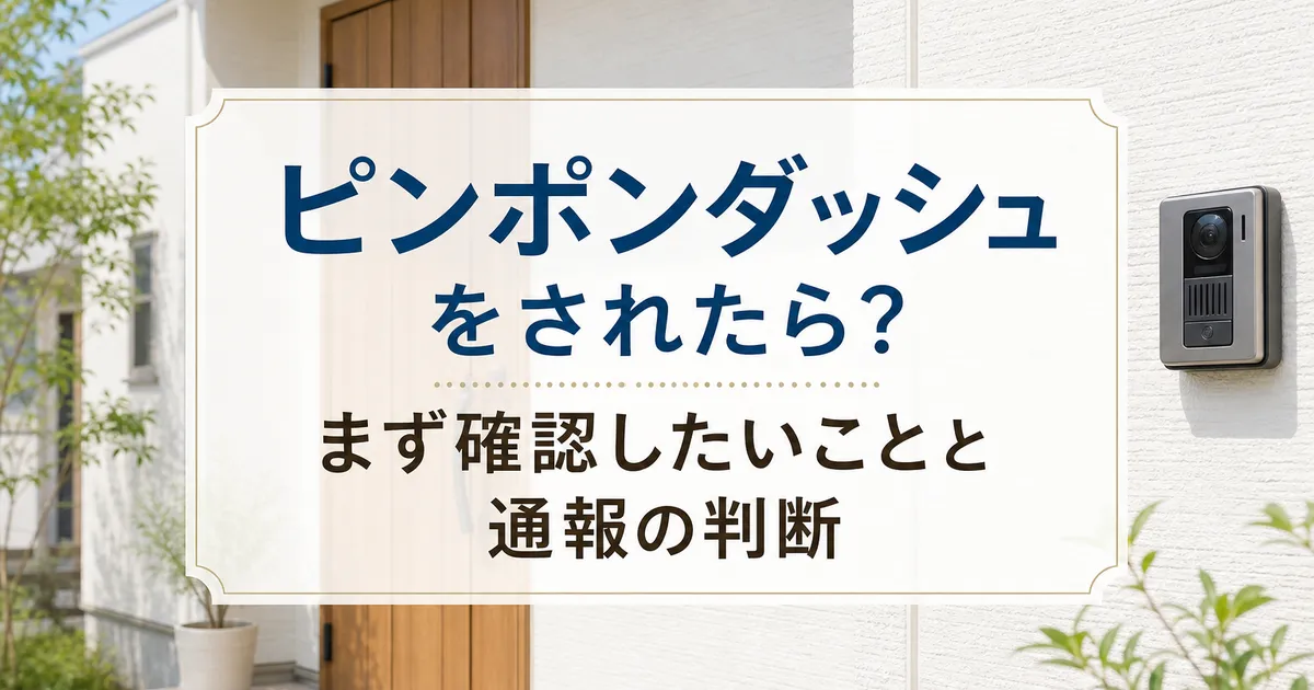 ピンポンダッシュをされたら？まず確認したいことと通報の判断