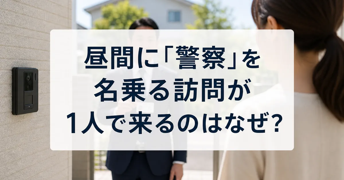 昼間に「警察」を名乗る訪問が1人で来るのはなぜ?