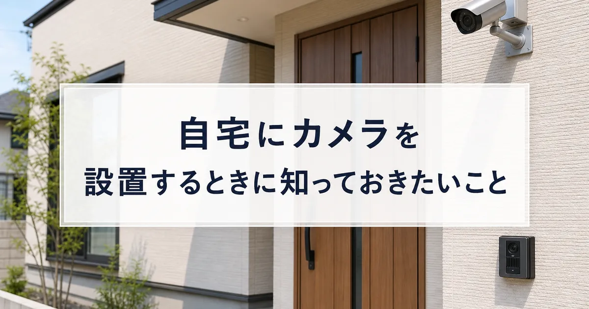 自宅にカメラを設置するときに知っておきたいこと