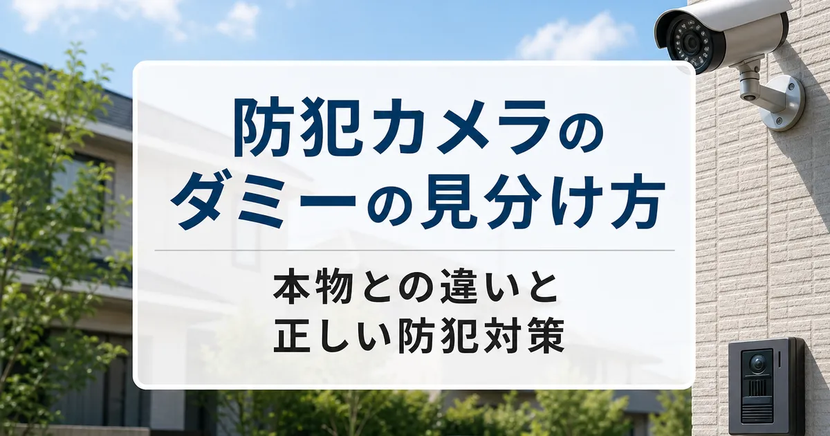 防犯カメラのダミーの見分け方|本物との違いと正しい防犯対策