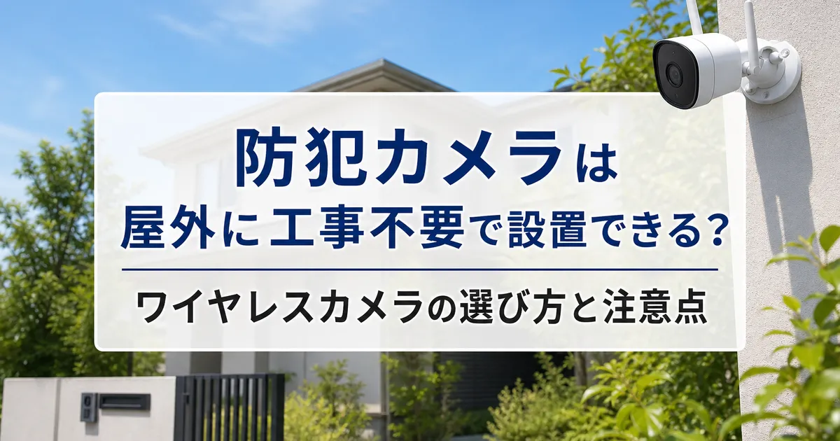 防犯カメラは屋外に工事不要で設置できる?ワイヤレスカメラの選び方と注意点