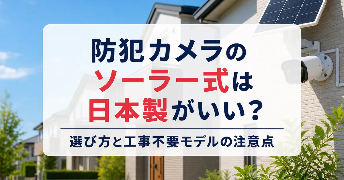 防犯カメラのソーラー式は日本製がいい？選び方と工事不要モデルの注意点
