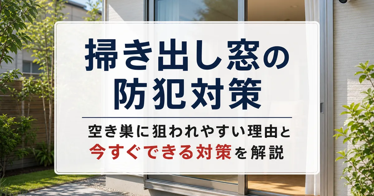 掃き出し窓の防犯対策｜空き巣に狙われやすい理由と今すぐできる対策を解説