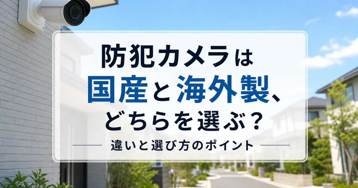 防犯カメラは国産と海外製、どちらを選ぶ?違いと選び方のポイント