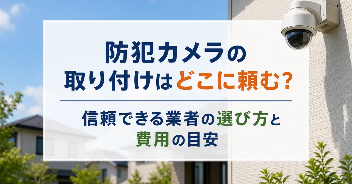 防犯カメラの取り付けはどこに頼む？信頼できる業者の選び方と費用の目安