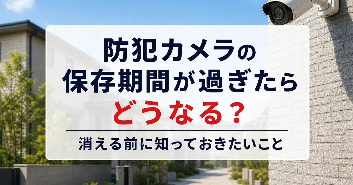 防犯カメラの保存期間が過ぎたらどうなる？消える前に知っておきたいこと