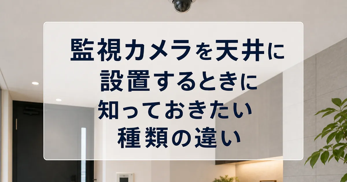 監視カメラを天井に設置するときに知っておきたい種類の違い