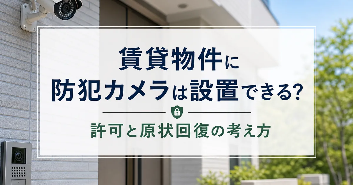 賃貸物件に防犯カメラは設置できる?許可と原状回復の考え方