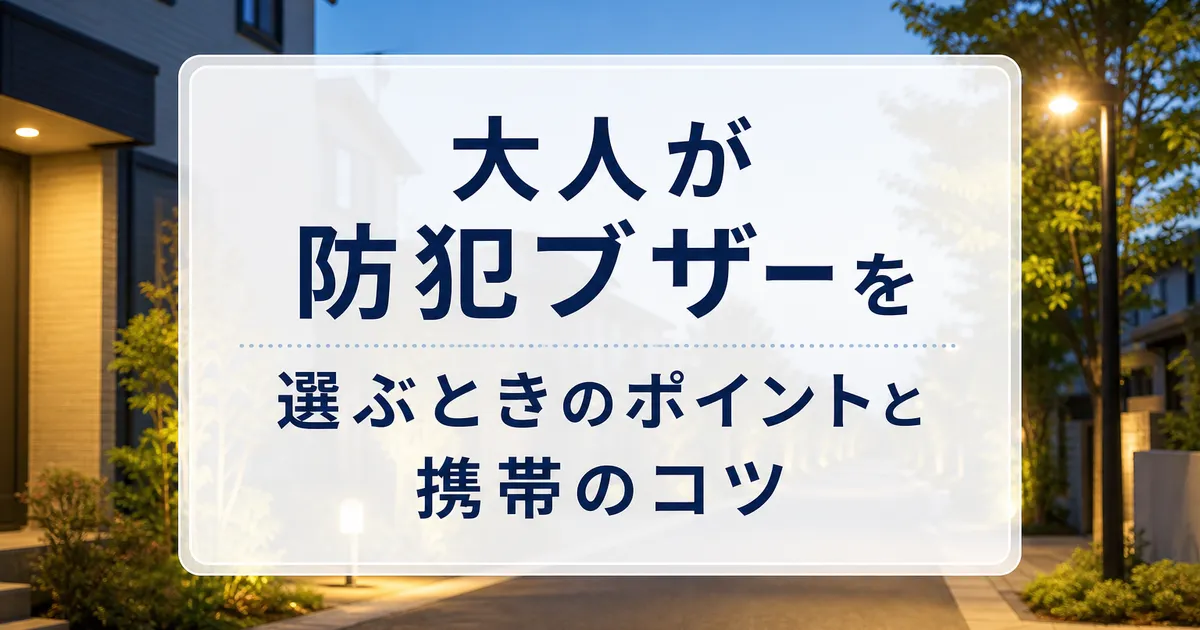 大人が防犯ブザーを選ぶときのポイントと携帯のコツ