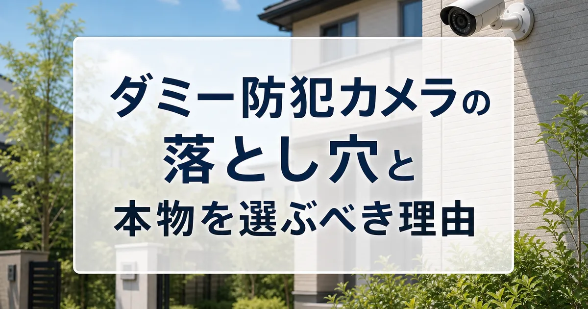 ダミー防犯カメラの落とし穴と本物を選ぶべき理由