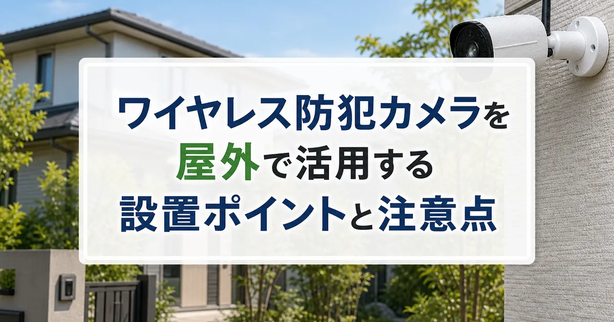 ワイヤレス防犯カメラを屋外で活用する設置ポイントと注意点
