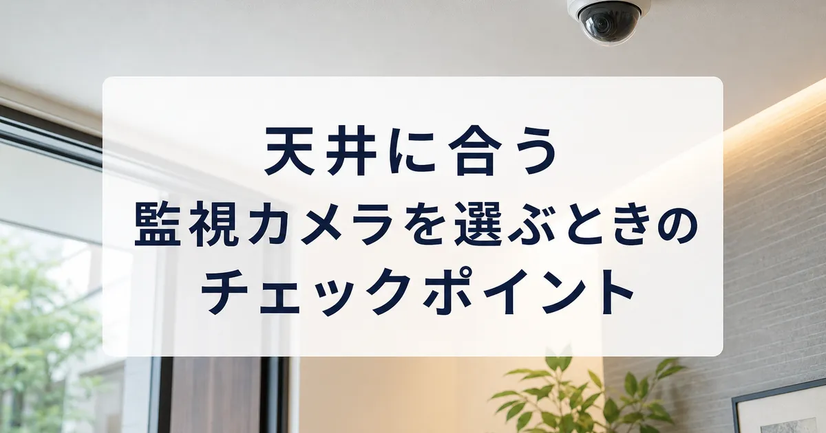 天井に合う監視カメラを選ぶときのチェックポイント