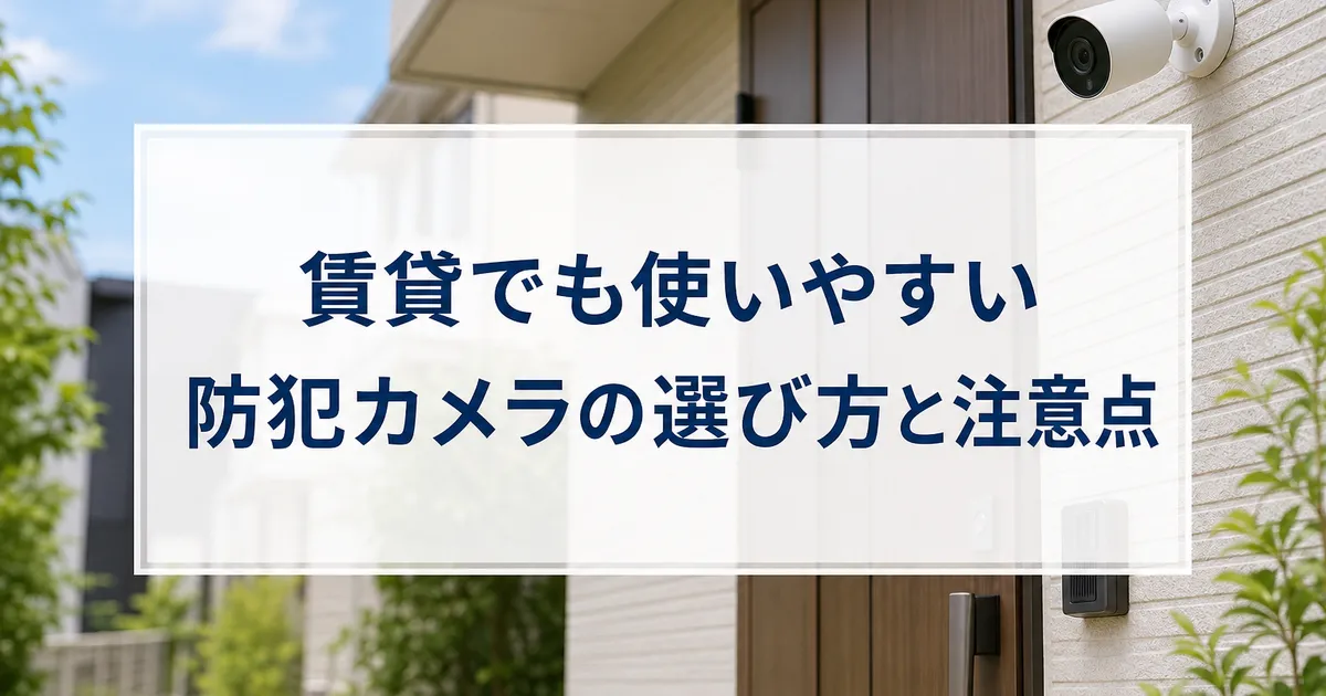賃貸でも使いやすい防犯カメラの選び方と注意点