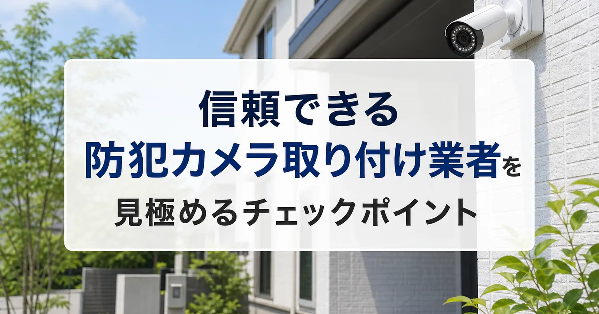 信頼できる防犯カメラ取り付け業者を見極めるチェックポイント