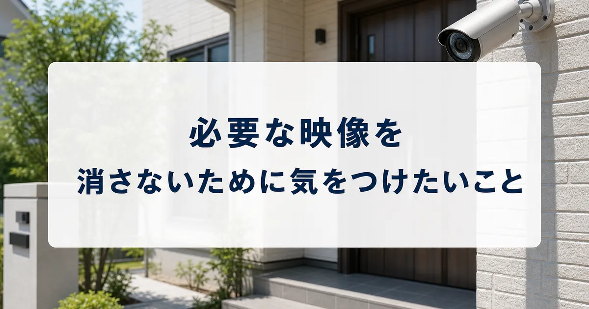 必要な映像を消さないために気をつけたいこと