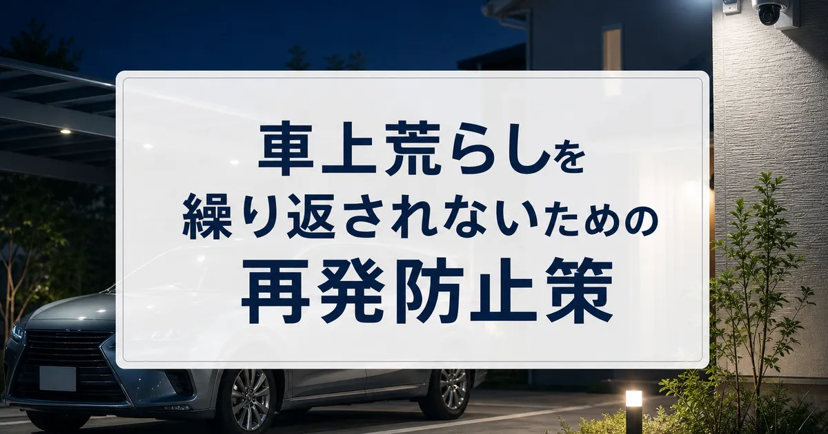 車上荒らしを繰り返されないための再発防止策